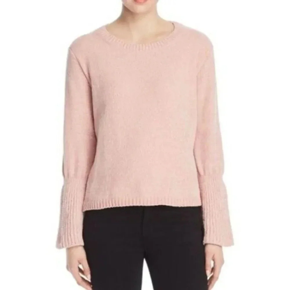 Elan Pink Chenille Bell Sleeve Sweater